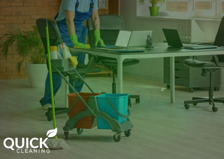 Influence of commercial cleaning in an office